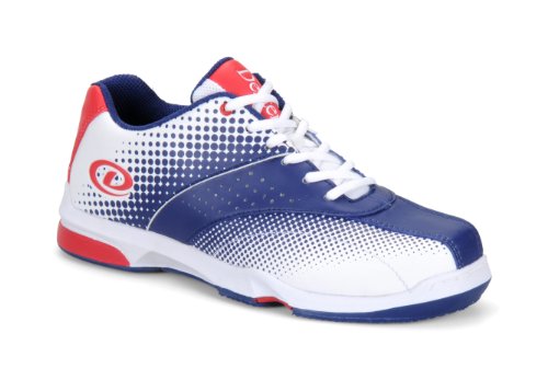 red and blue bowling shoes