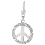 Sterling Silver 0.09ct TDW Diamond Peace Sign Charm Sterling Silver 0.09ct TDW Diamond Peace Sign Charm