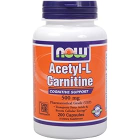 NOW Foods Acetyl L-Carnitine 500mg, 200 VcapsNOW Foods Acetyl L-Carnitine 500mg