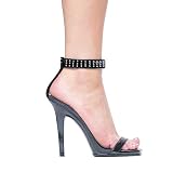 508 Rowena, 5 Inch Stiletto Heel Sandal With Silver Rivets On The Ankle Strap, by Ellie Shoes