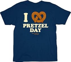 The Office I Heart Love Pretzel Day Navy T-Shirt Tee