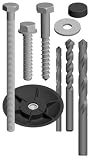 Lockdown Vault Anchor Kit Pilot Hole Drill Screws Thread Bolts Washers Nuts Caps