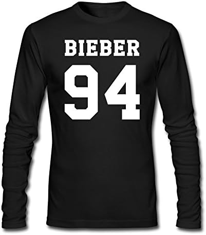 CLHUA Men's Justin Bieber 94 Number Long Sleeve T-shirt Black L