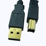 USB 2.0 A/B Cable 24k Gold-plated Connectors 3ft Black