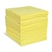 SpillTech YPF100H HazMat Polypropylene FineFiber Heavyweight Mat Pad, 19" Length x 15" Width, Yellow (Pack of 100)