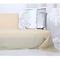 Plaid Sofa�berwurf Tagesdecke 210x280cm "Leinenoptik" creme