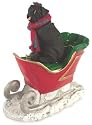 PUG Black Dog rides on a SLEIGH Christmas Ornament SLD18B