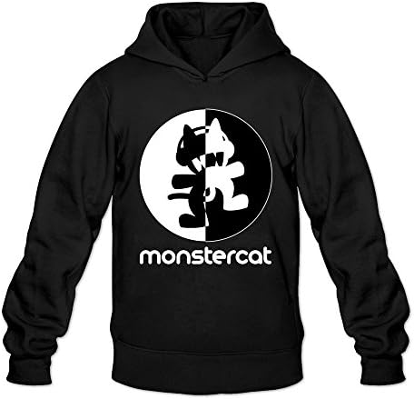 MeiLee Men Monstercat Music Band Personalized Retro Hoodie Sweatshirt Black L