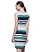 OMEYA.WANSHIDA.Women Office Sleeveless Belt Stripe Bodycon Pencil Mini Dress