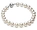 HinsonGayle AAA Handpicked 7.5-8mm White Round Freshwater Cultured Pearl Bracelet Silver 7.5
