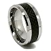 10mm Tungsten Black Carbon Fiber Mens Wedding Rings Fashion Band Size (10.5)
