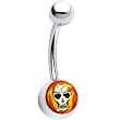 Stainless Steel Evil Skull Logo Belly Ring