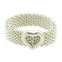 Sterling Silver Designer Inspired Mesh Heart Ring