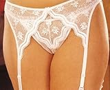 Scalloped Embroidery Garterbelt in Plus Sizes 1x/2x 3x/4x Black Red White
