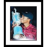 Tiger Woods Framed 8x10 Photo - Kissing Trophy by 