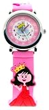 Gone Bananas - Enchanted Princess Analog Girls' Watch with Animated Gold Crown Second Hand and Pink Band - Water and Pool Resistant to 99 Feet - Ages 6+