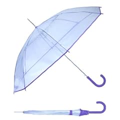 Regenschirm durchsichtig transparent mit Einfassband lila