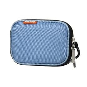 Hard Shell Camera Bag with Carabiner for Sony/ Panasonic/ Nikon/ Canon/ Samsung Cameras (Light Blu + Worldwide free shiping