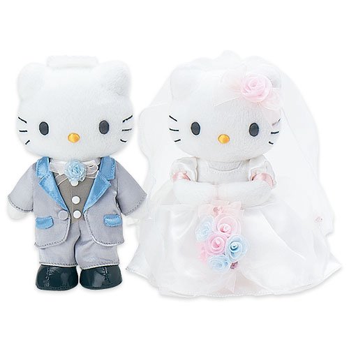 ハローキティ&ディアダニエル ぬいぐるみセットS(ウェディングバラ)
