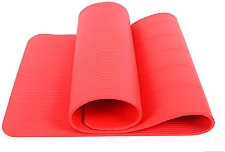 YIYU SUJIAO Premium 10mm Extra Thick / 72" X 24" High Density Durable Exercise Yoga Mat with Carry Strap (Red)