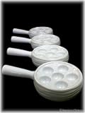 4 Porcelain Escargot Dishes