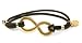 Beautiful Blee Inara 18k Gold Plated Infinity Charm Bracelet on Brown Elastic Band wi...