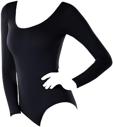 Long Sleeve Leotard Adults (X-Large (13-14), Black)