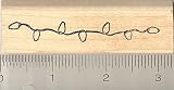 String of Christmas Lights Rubber Stamp - Wood Mounted