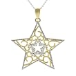 Tressa Sterling Silver Goldtone Star with CZ Accent Necklace