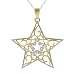Tressa Sterling Silver Goldtone Star with CZ Accent Necklace