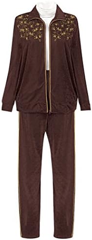 AmeriMark Women's Velour Embroidered Pantset