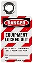 Brady Padlock "Danger - Equipment Locked Out" Tag, Vinyl, 3" Height, 2" Width
