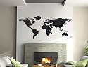 Wandtattoo Wandaufkleber - Weltkarte 144x59cm - 100% Raufaser geeignet
