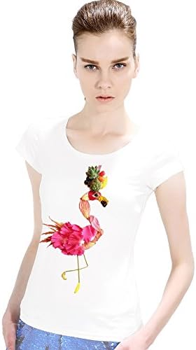 Larnaca Women's Flamingo Prints Short Sleeve T-shirt (Small)