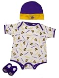 Los Angeles Lakers 3pc Baby / Infant Onesie, Cap and Booties Set