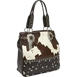 American West Prairie Rose Hair-On Large Zip Top Carryall