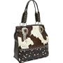 American West Prairie Rose Hair-On Large Zip Top Carryall (Brown & White hair w/