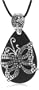 Sterling Silver Crystal and Black Onyx Butterfly Pendant on Silk Cord by David Sigal, 18"