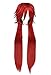 TOKYO-T Grell Sutcliff Cosplay Wig Long Red Straight Costume with Mesh cap