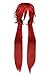 Black Butler Cosplay Grell Sutcliff Long Red Wig Costume (Wig, Eyeglasses)