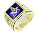 Masonic Ring - (Free Masons) Faux Sapphire Stone
