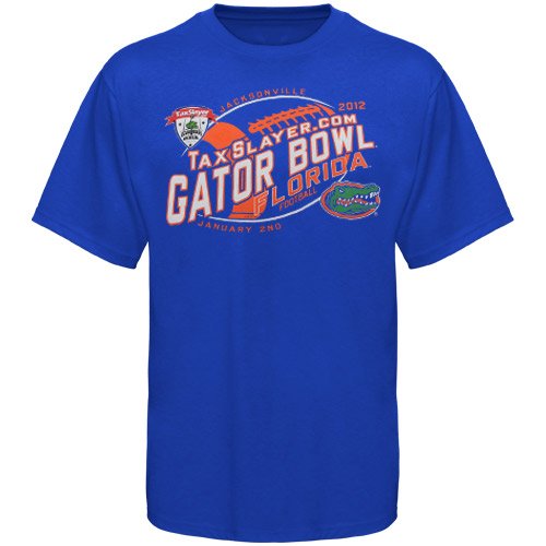 Florida Gators 2012 Gator Bowl Bound Fried T-Shirt - Royal Blue (Medium)