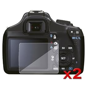 eForCity 2 packs of Reusable Screen Protectors for Canon 1100D
