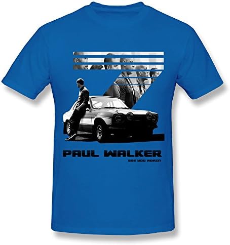 Man The Fast and The Furious 7 Paul Walker T-shirt XL RoyalBlue