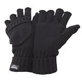 FLOSO® Heavy Mens/Womens Thinsulate Thermal Capped Winter Fingerless Gloves (3M 40g)