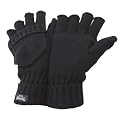 FLOSO® Heavy Mens/Womens Thinsulate Thermal Capped Winter Fingerless Gloves (3M 40g)