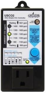 Grozone Controls USCO2 0-2000 PPM Single Zone Ultra Simple CO2 Controller for Plants by Grozone Controls