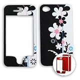 Apple iPhone 4 (ATandT/Verizon) Black and White Flowers iPhone 4 Hard Case/Cover/Faceplate/Snap On/Housing/Protector