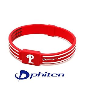 Phiten Philadelphia Phillies MLB Titanium X30 Bracelet, 6.75 Inch