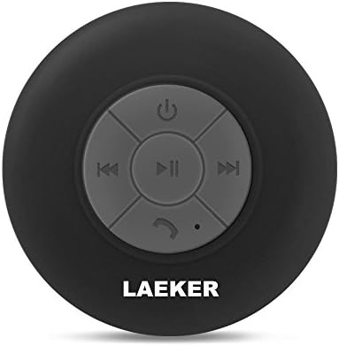 Wireless Speaker, Bluetooth Speaker, Laeker Waterproof Wireless Hand-free Shower Speaker Compatible with All Bluetooth Devices for Showers, Bathroom, Pool, Boat, Car, Beach, &amp; Outdoor Use (black)
